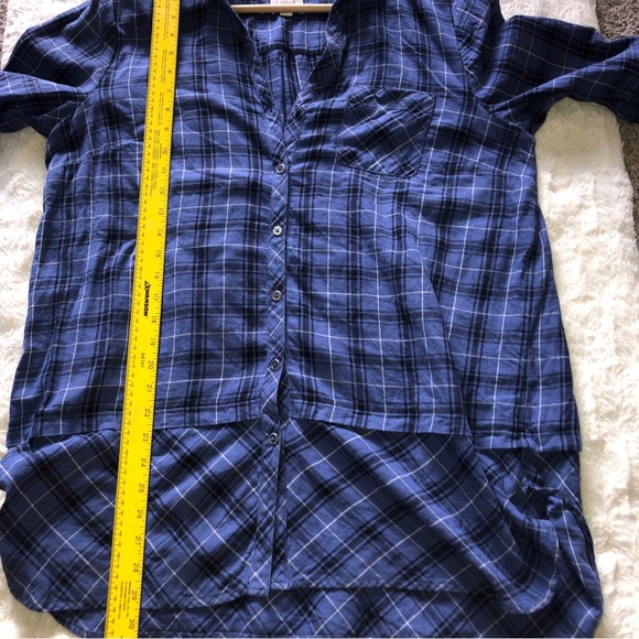 J Jill mixed tartan button up shirt. Blue plaid sz- XL - Picture 9 of 12
